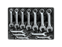 Набор комбинированных укороченных ключей, 8-19 мм, ложемент, 12 предметов KING TONY 9-1282MR