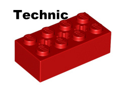 Technic, Brick 2 x 4 with 3 Axle Holes, Red (39789 / 6244918)