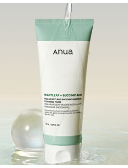 ANUA Heartleaf Succinic Moisture Cleansing Foam Успокаивающая пенка для умывания с янтарной кислотой, 150 мл