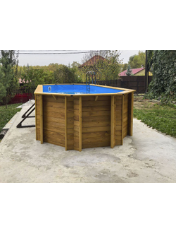 Деревянный морозоустойчивый бассейн "Ангара" 600 х 250 х 145 см Кристалл