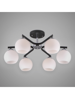 Потолочная люстра со стеклянными плафонами Blasco 30145/6 хром/венге Eurosvet