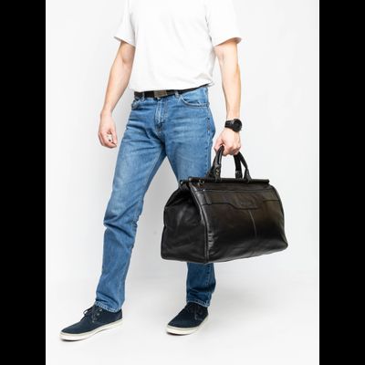 Кожаный саквояж Otranto black (арт. 4006-01)