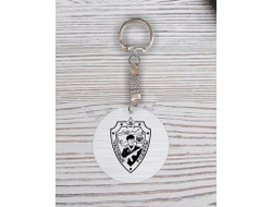 Брелок с гравировкой серебристый #14 на День пограничника