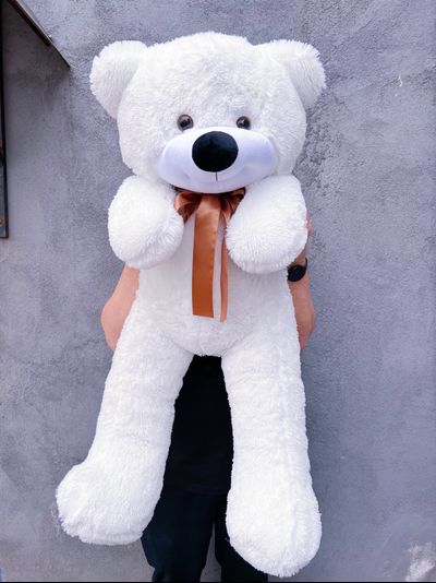 Большой плюшевый медведь 135 см белый Леброн