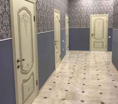 СОЛО NEW В3. СЛОНОВАЯ КОСТЬ/ ПАТИНА БЕЛОЕ ЗОЛОТО. ПОЛОТНО ГЛУХОЕ