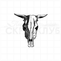 штамп винтажный  череп быка