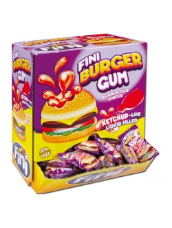Жев.резинка Fini "Бургер" с вишнево-клубнич. наполнит. 5,5гр х 200шт