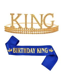 Корона King золото с синей лентой