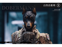 Голова (скульпт) с кистями - доберман 1/6 Dobermann Head Figuer (MS2102D) - Mostoys