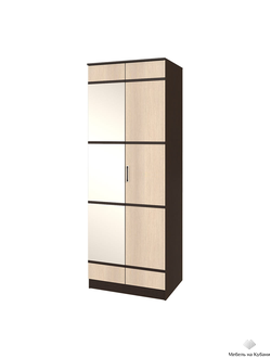 Сакура шкаф 2-х ств бельевой с полками и зеркалом Венге/Лоредо