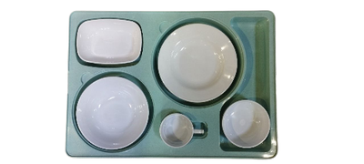 Термоподнос с крышкой 542*390*120 мм. на 5 предметов с зажимом (-40°C до +110°C) п/п