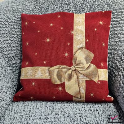 Наволочка Гобелен декоративная, 45х45 см. Золотой бантик