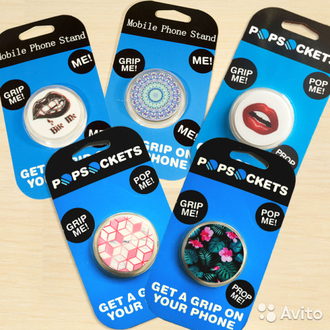 Держатель для мобильного телефона PopSockets, черный/белый