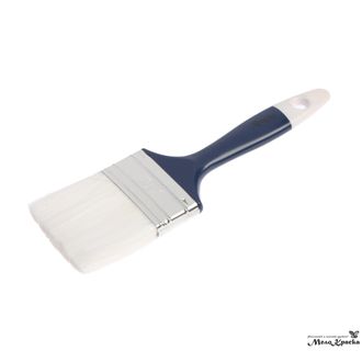 Кисть плоская ТУНДРА, искусственная щетина, пластиковая рукоятка, 2.5", 63 мм