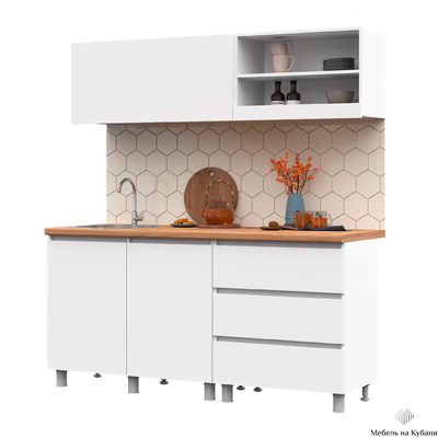 Хелен кухонный гарнитур 1,7м Белый/Белый