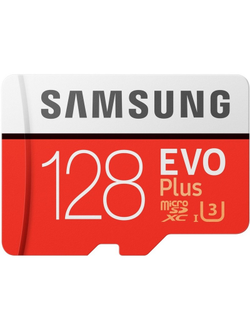 Карта памяти Samsung EVO Plus microSDXC 128Gb UHS-I Cl10 + адаптер, MB-MC128GA/RU