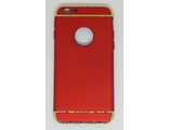 Защитная крышка iPhone 6plus с вырезом под логотип, золотисто-красная