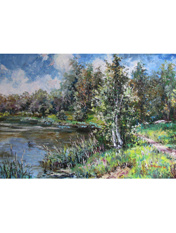 Пейзаж Берёзы у пруда Круглова Светлана