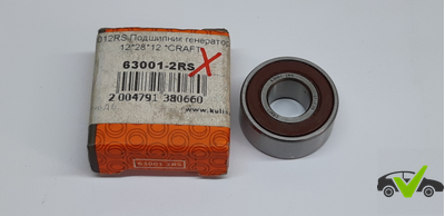 12×28×12 подшипник генератора 63001-2RS CRAFT