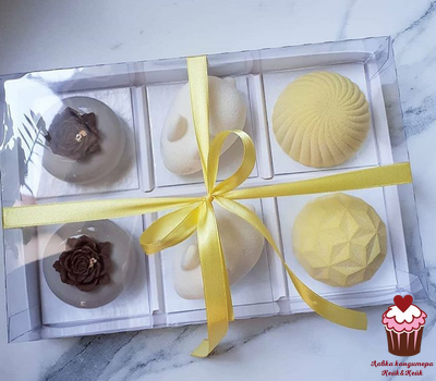 Коробка для муссовых пирожных 6 ячеек, 26х17х6 см (белая)