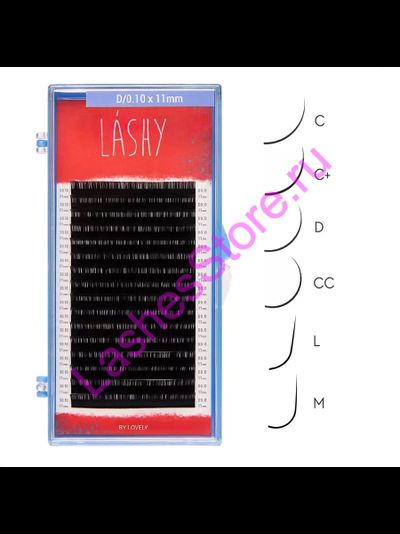 Ресницы чёрные LASHY - Одна длина (16 линий)