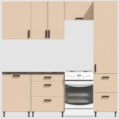 Кухня Эконом 1,8 метра с колонкой (1300х500) Цвет: Фон бежевый/Фон бежевый