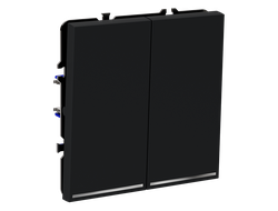 VLS020207 Выключатель двухклавишный с подсветкой, графит-1