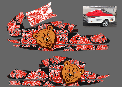 Наклейки на Гидроцикл Yamaha SuperJET хохлома 2009 #1438