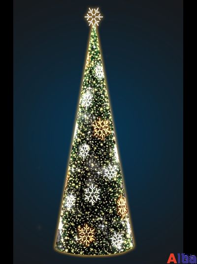 Каркасная Елка со снежинками, 8,0 м