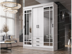 ЛДСП Шкаф-купе ЛОРД Белый гладкий