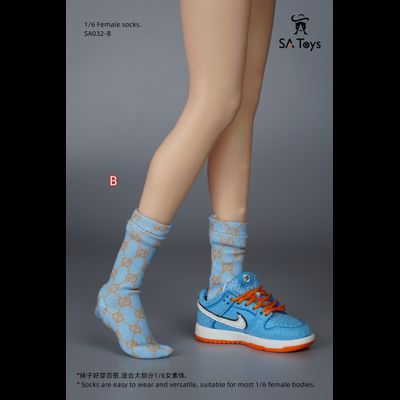 Женские носки (голубые) 1/6 Classic socks (SA032B) - SA Toys