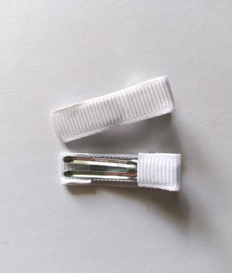 Заколка металл-ткань 35 мм, цвет белый