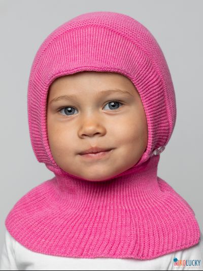 Шапка-шлем 24201-03 с утепл, х/б подклад,ярко-розовый 44-46