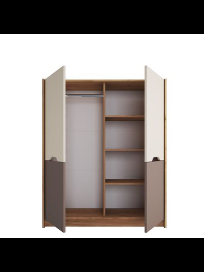 Rich Шкаф ШК-004 Дуб Крафт золотой - Миндаль/Глиняный серый