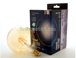 Лампа LED Винтажная 8w E27 Uniel G125 2250K
