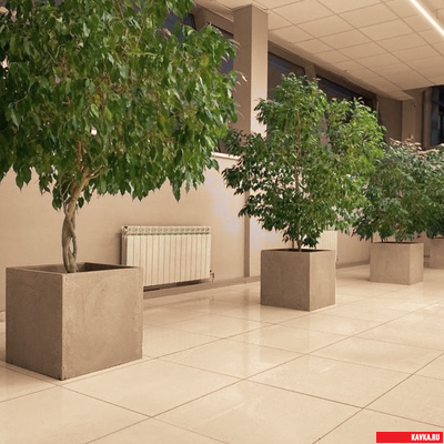 Кашпо БЕТОН "КВАДРАТ" 500х500х500мм. цв.Серый