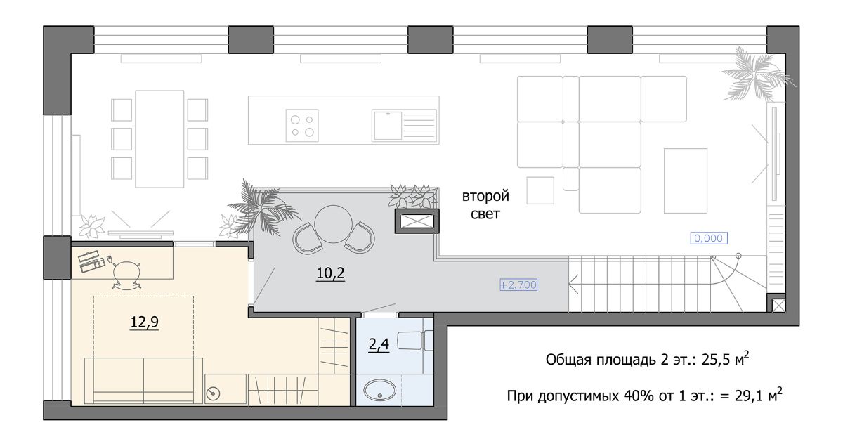Перепланировка квартиры с устройством антресоли: план антресоли
