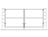 Распашные ворота с бетонными столбами