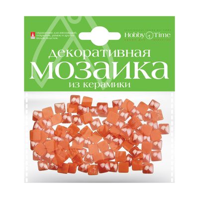 Мозаика из керамики 8х8 мм 100 шт тонкая Оранжевая