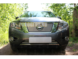 Защита радиатора Nissan Pathfinder 2014- chrome верх