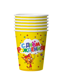 Стаканы "Три Кота", 225 мл, 6 шт/уп