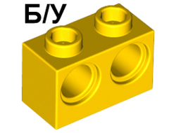 ! Б/У - Technic, Brick 1 x 2 with Holes, Yellow (32000 / 3200024 / 4160860 / 4201615) - Б/У