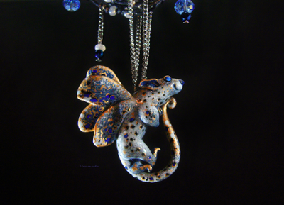 Волшебное колье "Снежная Ночница, Крылатая Мышка", Новогодний подарок