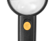 Лупа просмотровая BRAUBERG, С ПОДСВЕТКОЙ, диаметр 65 мм, увеличение 4, корпус черный, 454129, 2 штуки