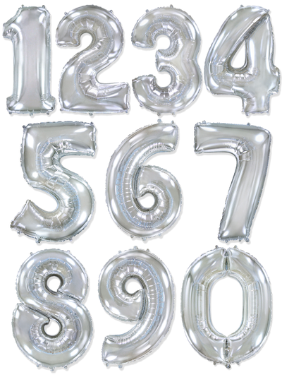 Цифра 102 см с гелием Серебро