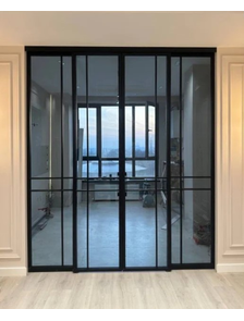 перегородка раздвижная стекло графит