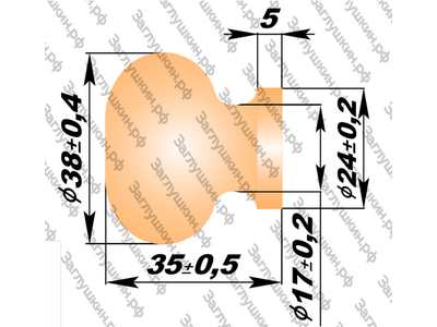 Ручка РК 35-38, берёза (20 шт/упак)