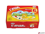 Гуашь ГАММА «Мультики», 6 цветов по 20 мл, без кисти, картонная упаковка. 190201