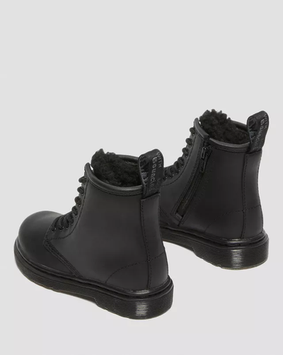 Ботинки Dr Martens Toddler 1460 Faux Fur Black