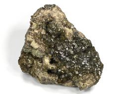 Гранат зеленый (Андрадит) на породе, Россия, Дальнегорск (70*47*38 мм, 147 г) №26877